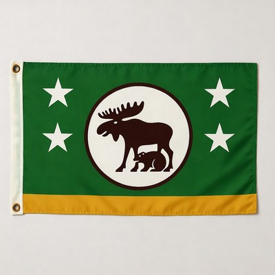 Moose flag with stars and colors