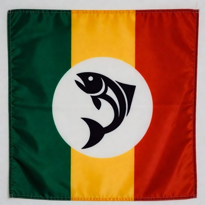 Fish flag with three color stripes