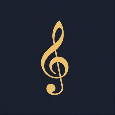 Musical note on dark background