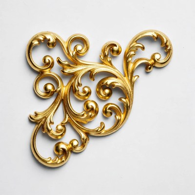 Gold decorative design on white background