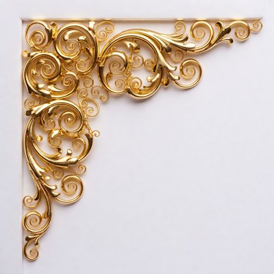 Decorative golden corner detail in design