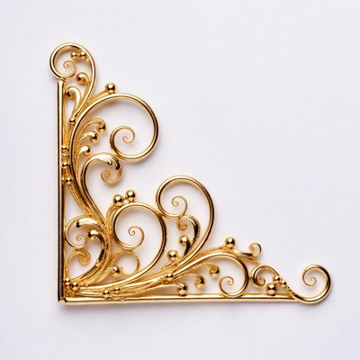 Decorative gold corner bracket for home use