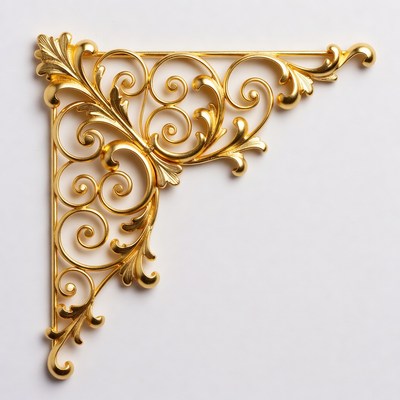 Decorative corner piece design with swirls