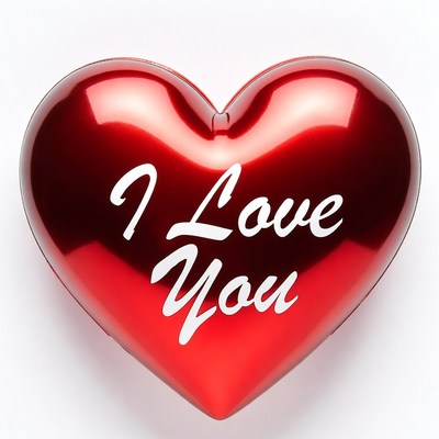 Heart shaped gift box with message