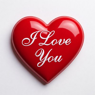 Heart with love message