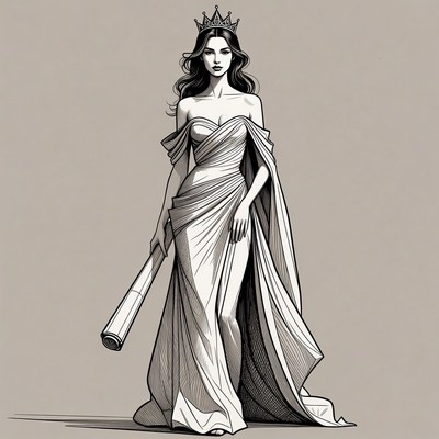 Woman in crown with scroll