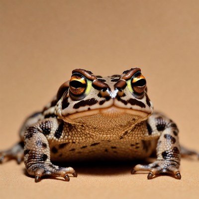 Frog on a simple brown background