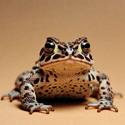 Close-up of a leopard frog in natural setting