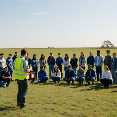 Group training session in the field