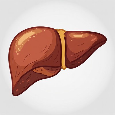 Liver anatomy illustration in simple style