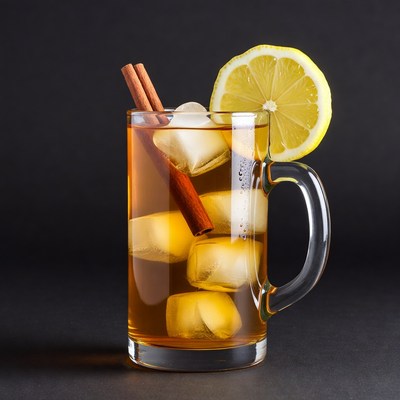 Iced tea with lemon and cinnamon