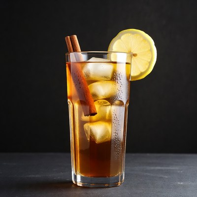 Iced Tea with Cinnamon Stick and Lemon