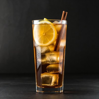 Iced Tea with Lemon and Cinnamon Stick