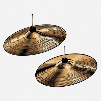 Pair of Illustrated Drum Cymbals