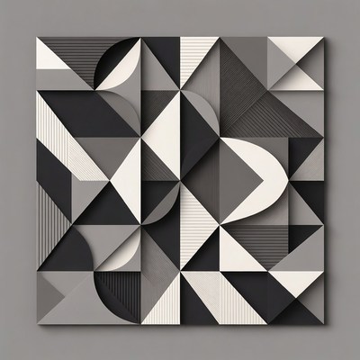 Abstract Geometric Black White Pattern