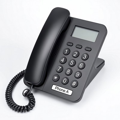 Black Corded Phone with Display