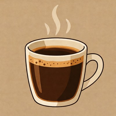 Steaming Coffee Cup Illustration
