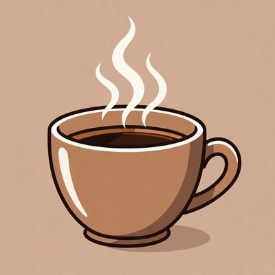 Steaming Hot Coffee Cup Illustration