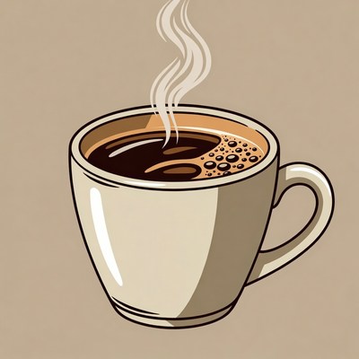 Steaming Hot Coffee Cup