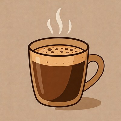 Steaming Hot Coffee Cup Illustration