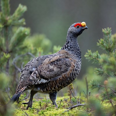 Willow Ptarmigan in Forest
