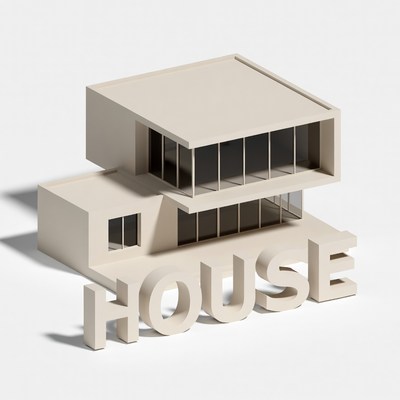 3D Rendered Modern House Model
