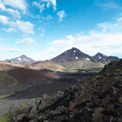 Icelandic Volcanoes with Snow Caps