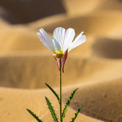 White flower in sand dunes