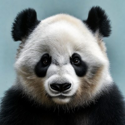 Close-up panda bear face