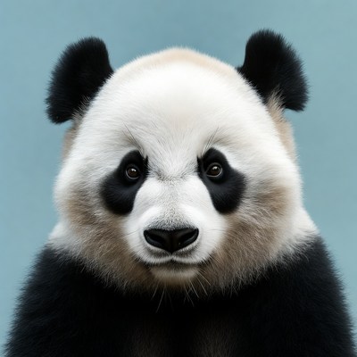 Cute panda face closeup