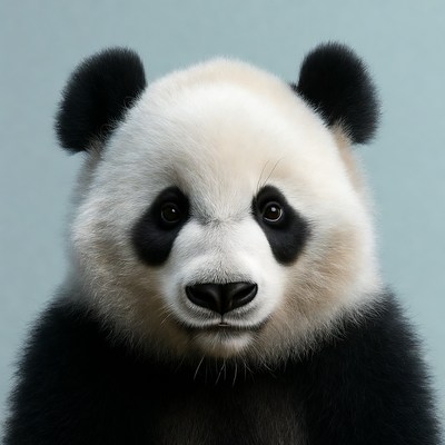 Cute baby panda close-up