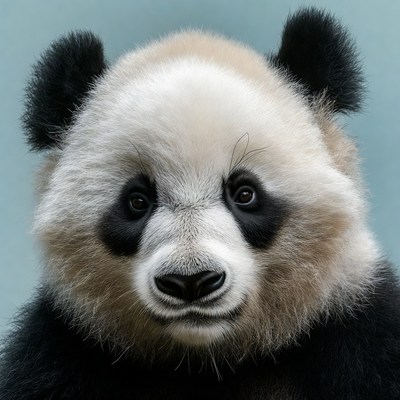 Close-up baby panda face