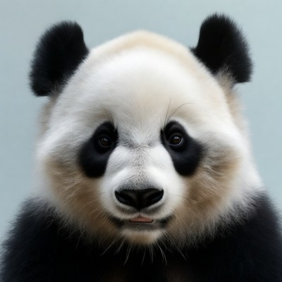 Close-up of cute panda face