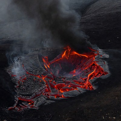 Active Lava Crater Erupting