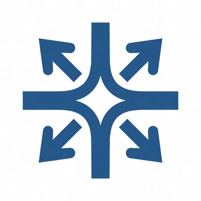 Blue Four-Way Arrow Icon