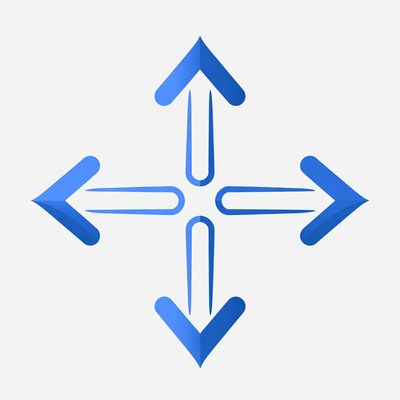 Blue Four Directional Arrows Icon