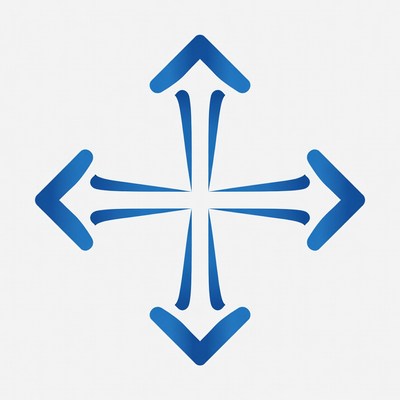 Blue Four Directional Arrows Icon