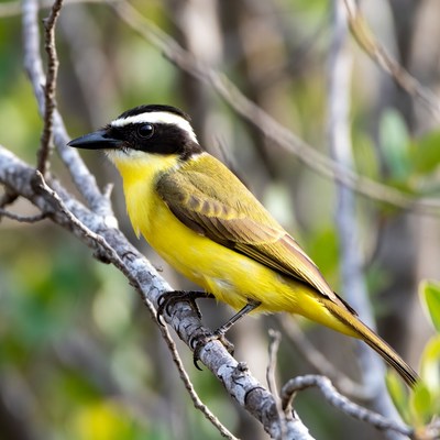 Great Kiskadee perched on branch