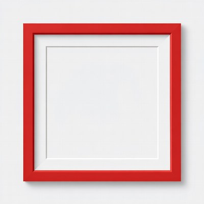 Red Framed Empty Picture Frame