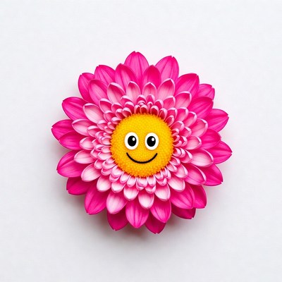 Smiling Pink Daisy Flower