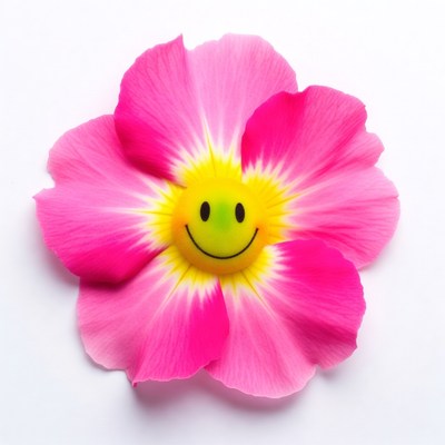 Pink flower with smiley face