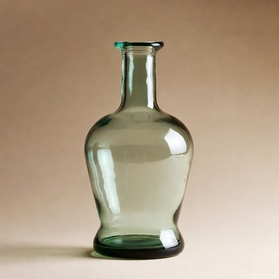 Green glass vase isolated