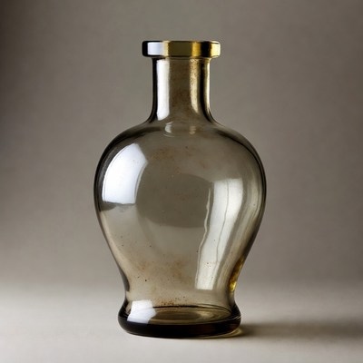 Amber glass bottle isolated