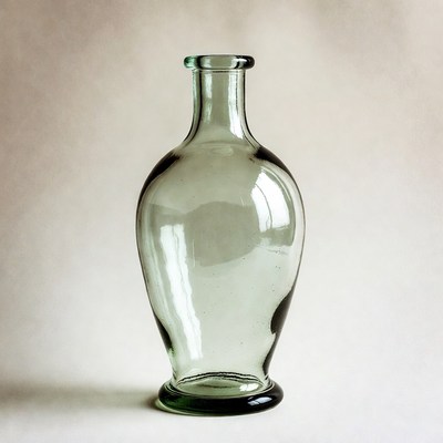 Green glass vase isolated