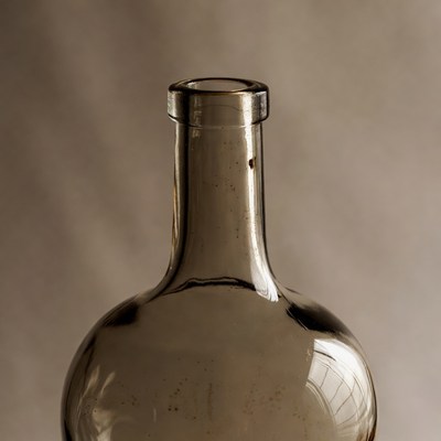 Clear glass bottle isolated
