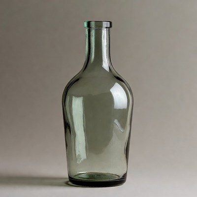 Green Glass Bottle Isolated