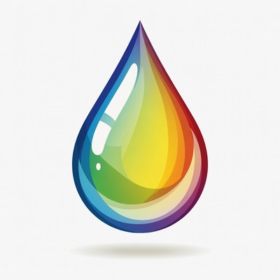 Colorful Rainbow Water Drop