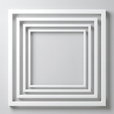 Concentric White Frames on Gray Background