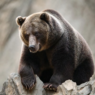 Grizzly Bear on Rocks