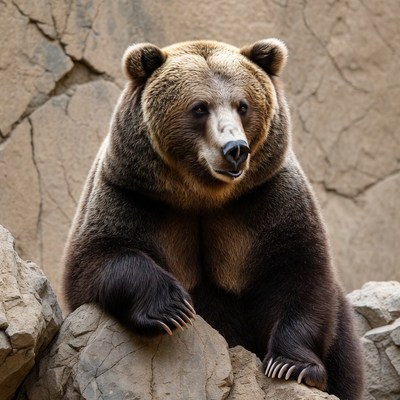 Grizzly Bear on Rocks